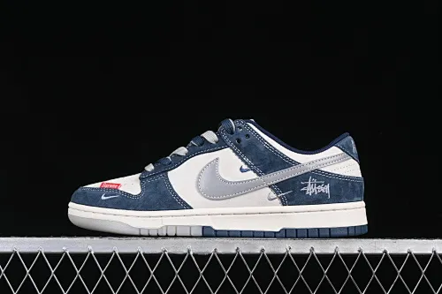 All categories Nk SB Dunk Series Nk SB Dunk Low High-end customized low-top sneakers Nk SB Dunk Low Stusi co-branded blue, white and gray hook Anniversary high-end customized low-top casual sneakers DM6868-030